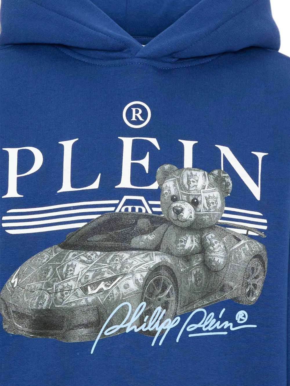 Philipp Plein Junior Hoodie met print Blauw