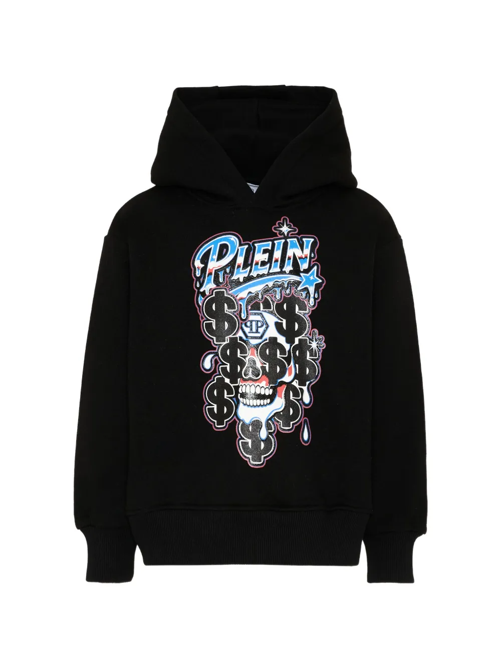 Philipp Plein Junior skull-print hoodie - Nero