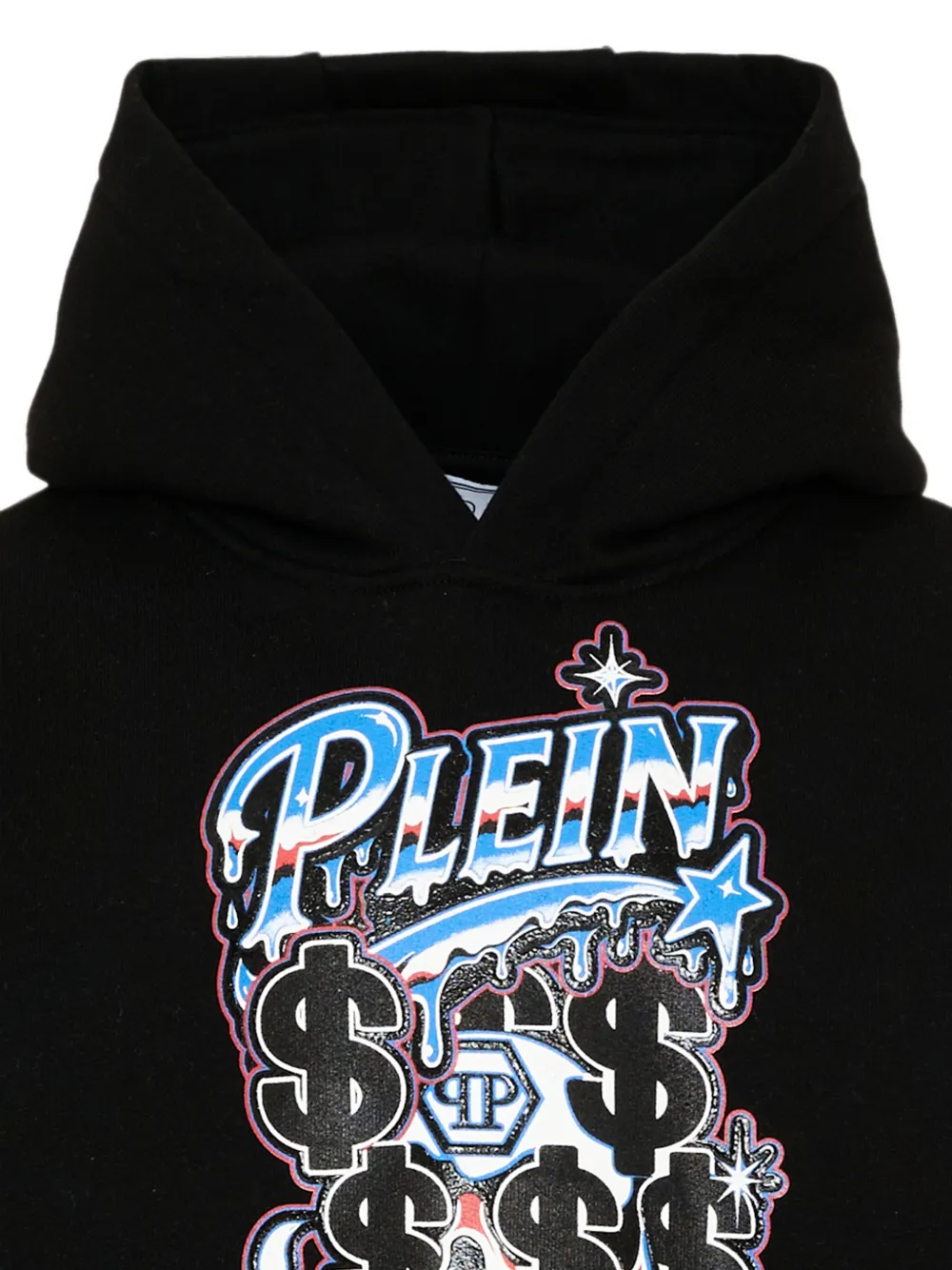 Philipp Plein Junior Hoodie met doodskopprint Zwart