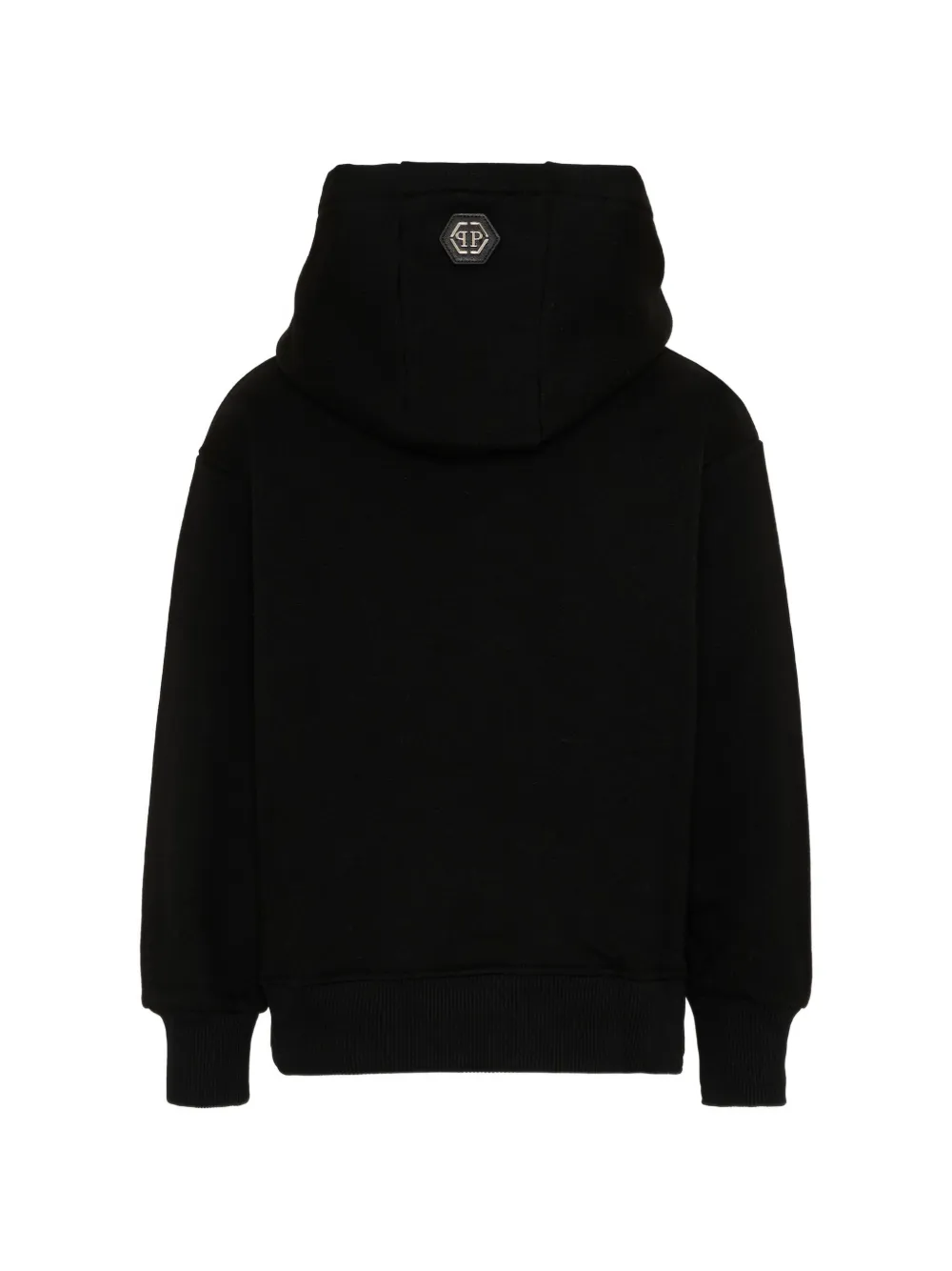Philipp Plein Junior Hoodie met doodskopprint Zwart