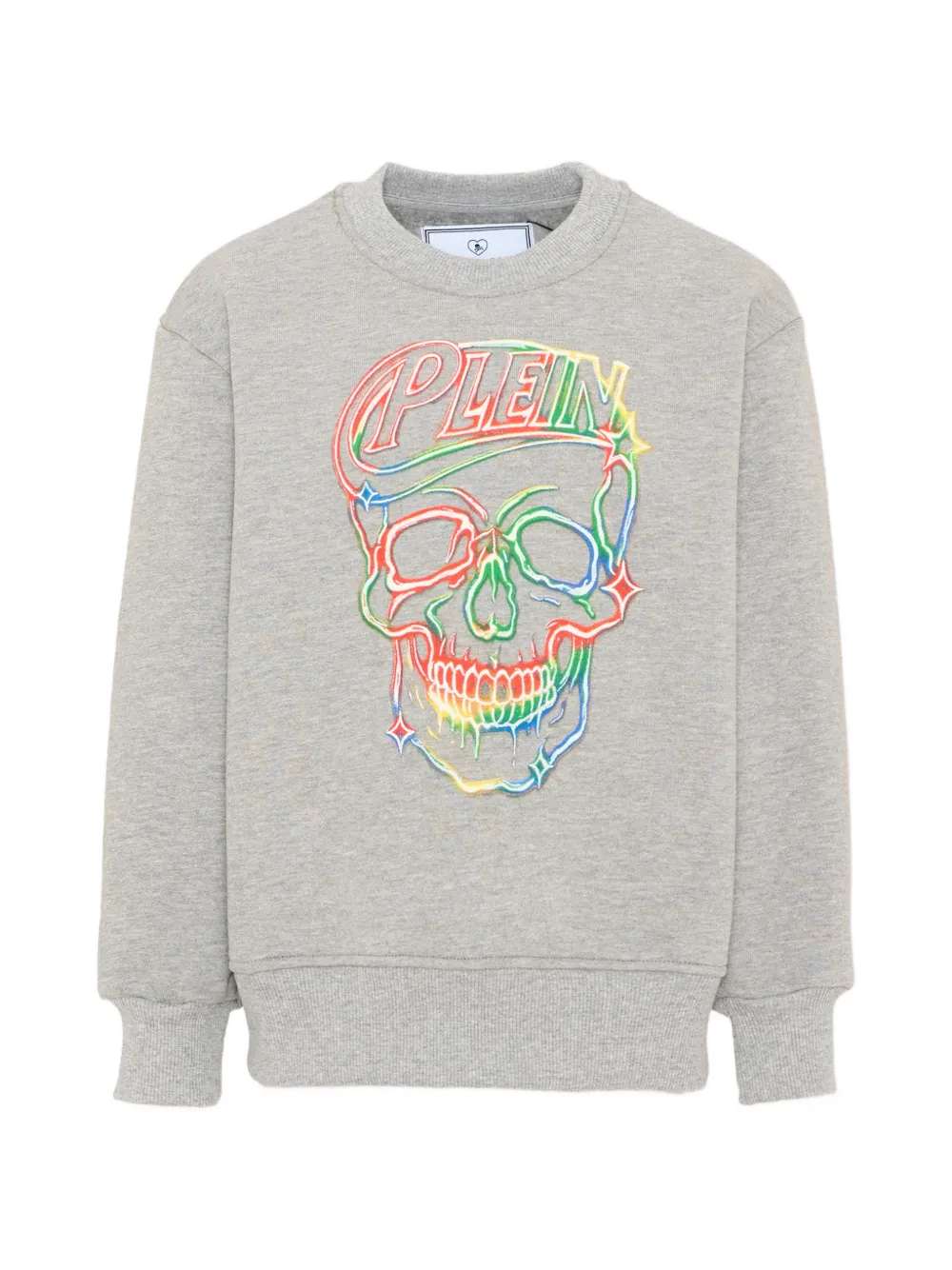 Philipp Plein Junior skull-print sweatshirt - Grigio