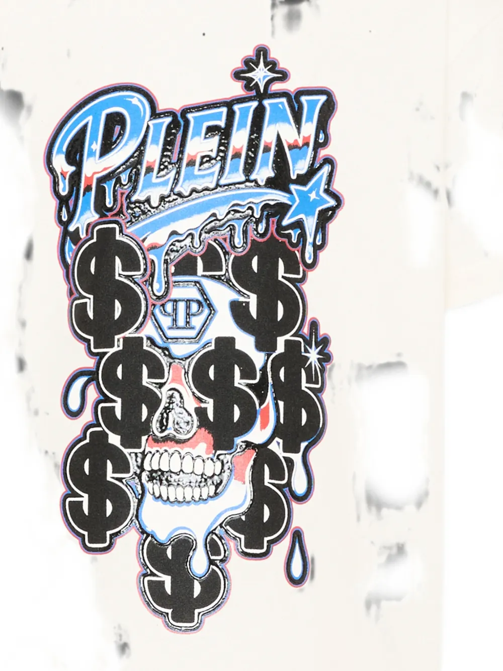 Philipp Plein Junior T-shirt met grafische print Wit