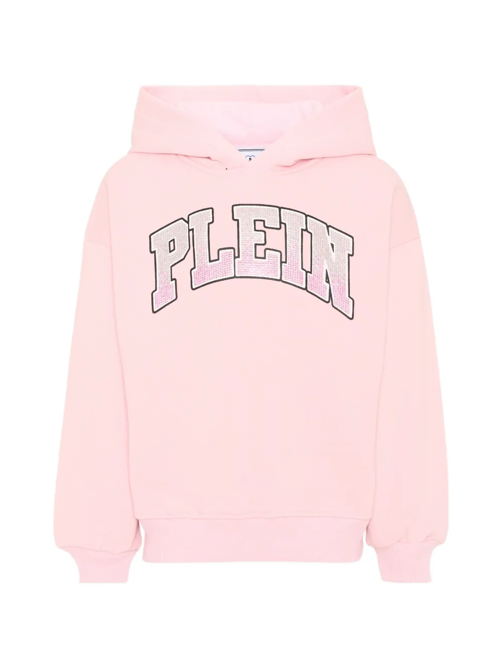 Philipp Plein Junior rhinestone-logo hoodie - Rosa