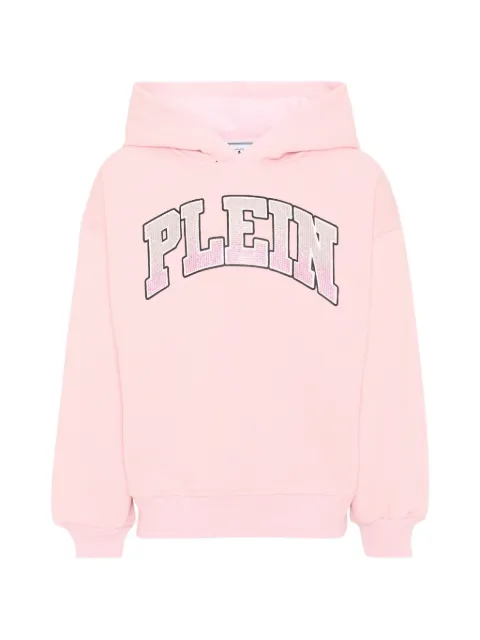 Philipp Plein Junior rhinestone-logo hoodie