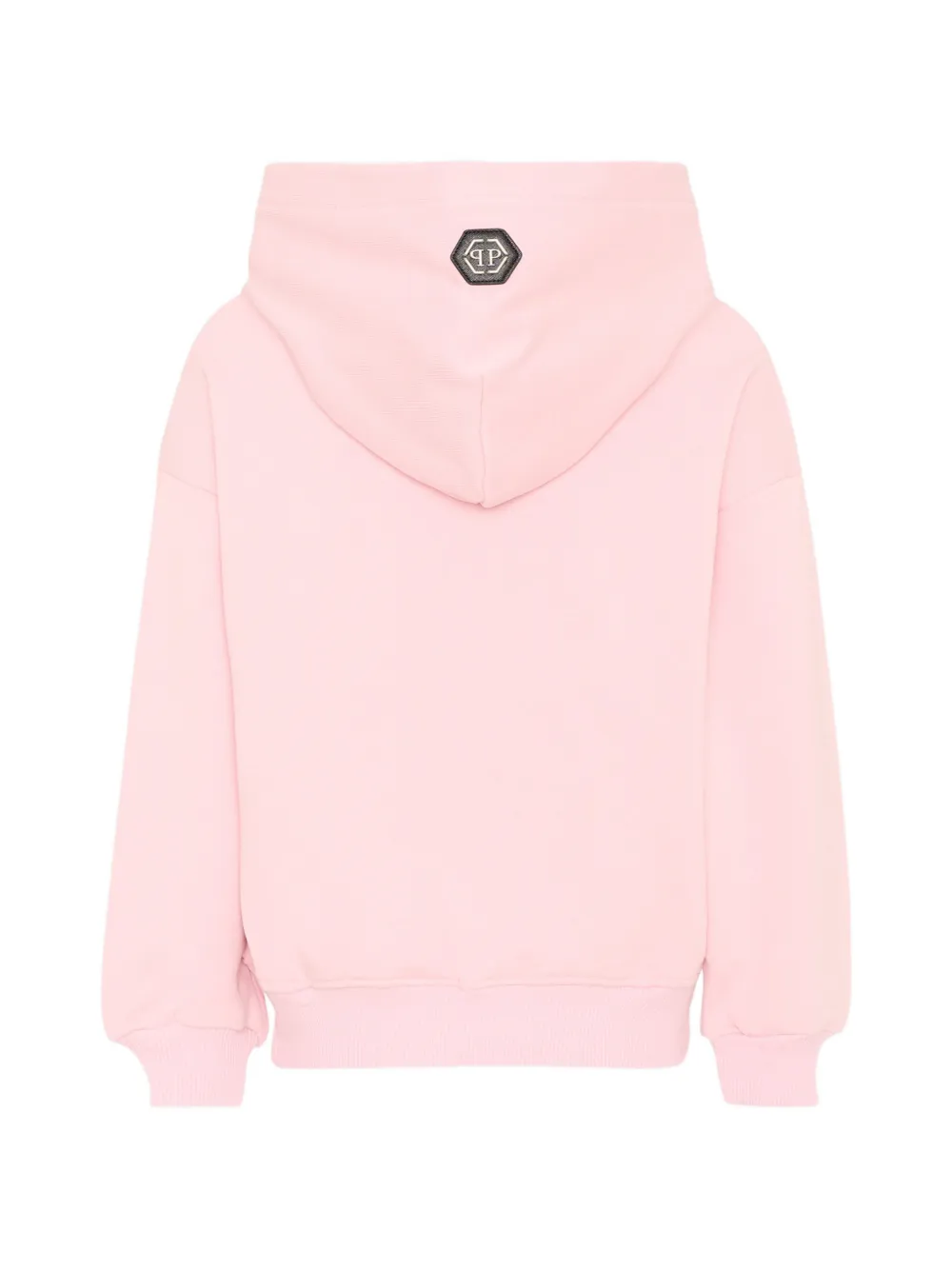 Philipp Plein Junior Hoodie met logo van stras Roze