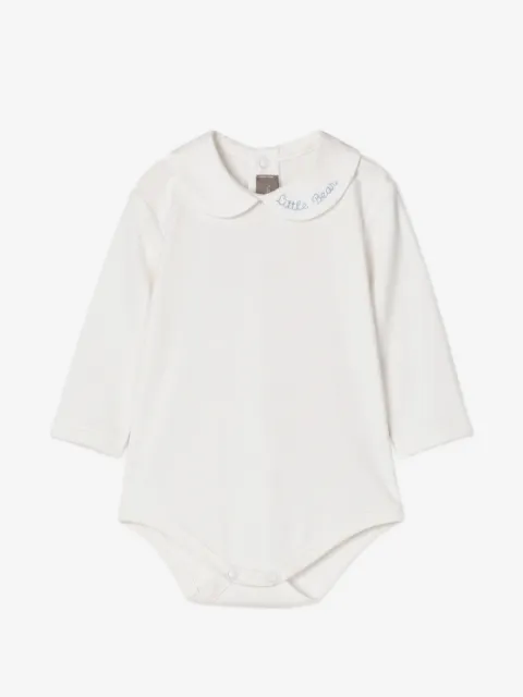 Little Bear embroidered Peter Pan collar bodysuit