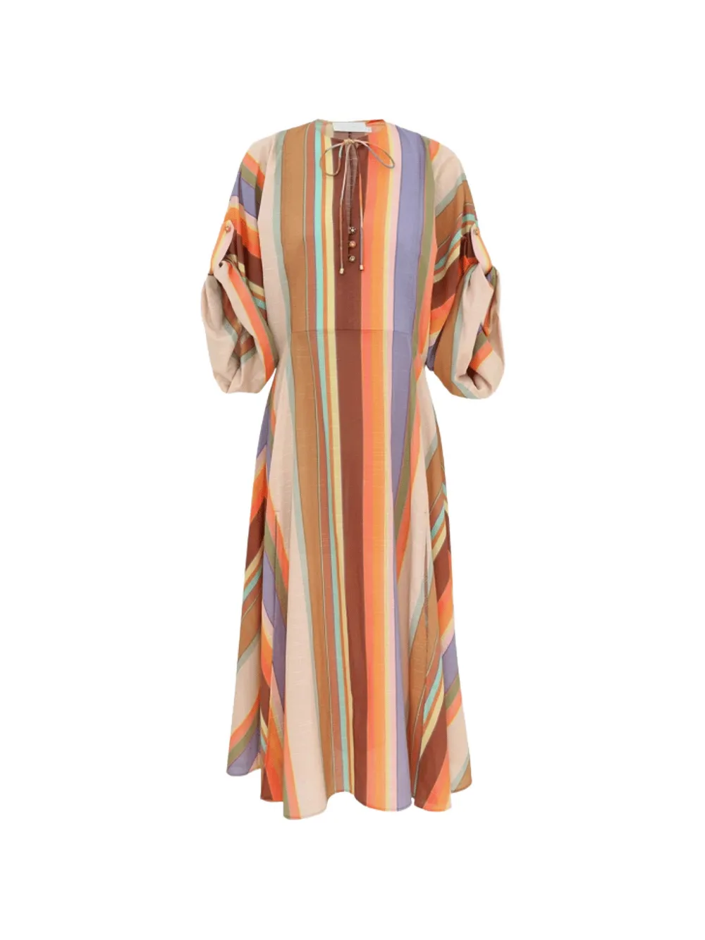 ZIMMERMANN striped tunic midi dress - Orange