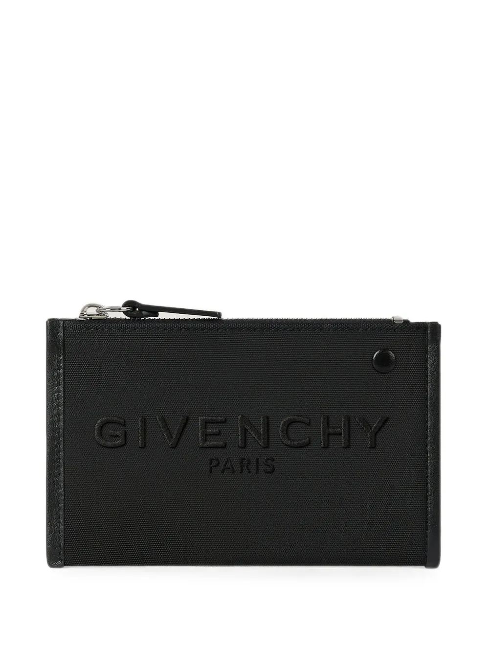 Givenchy Cargo zipped card holder in canvas - Schwarz