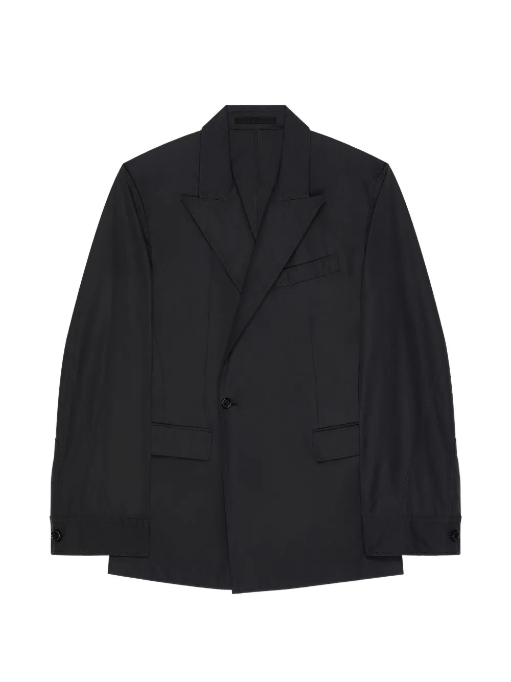 Givenchy couture seam double-breasted regular jacket in poplin - Schwarz