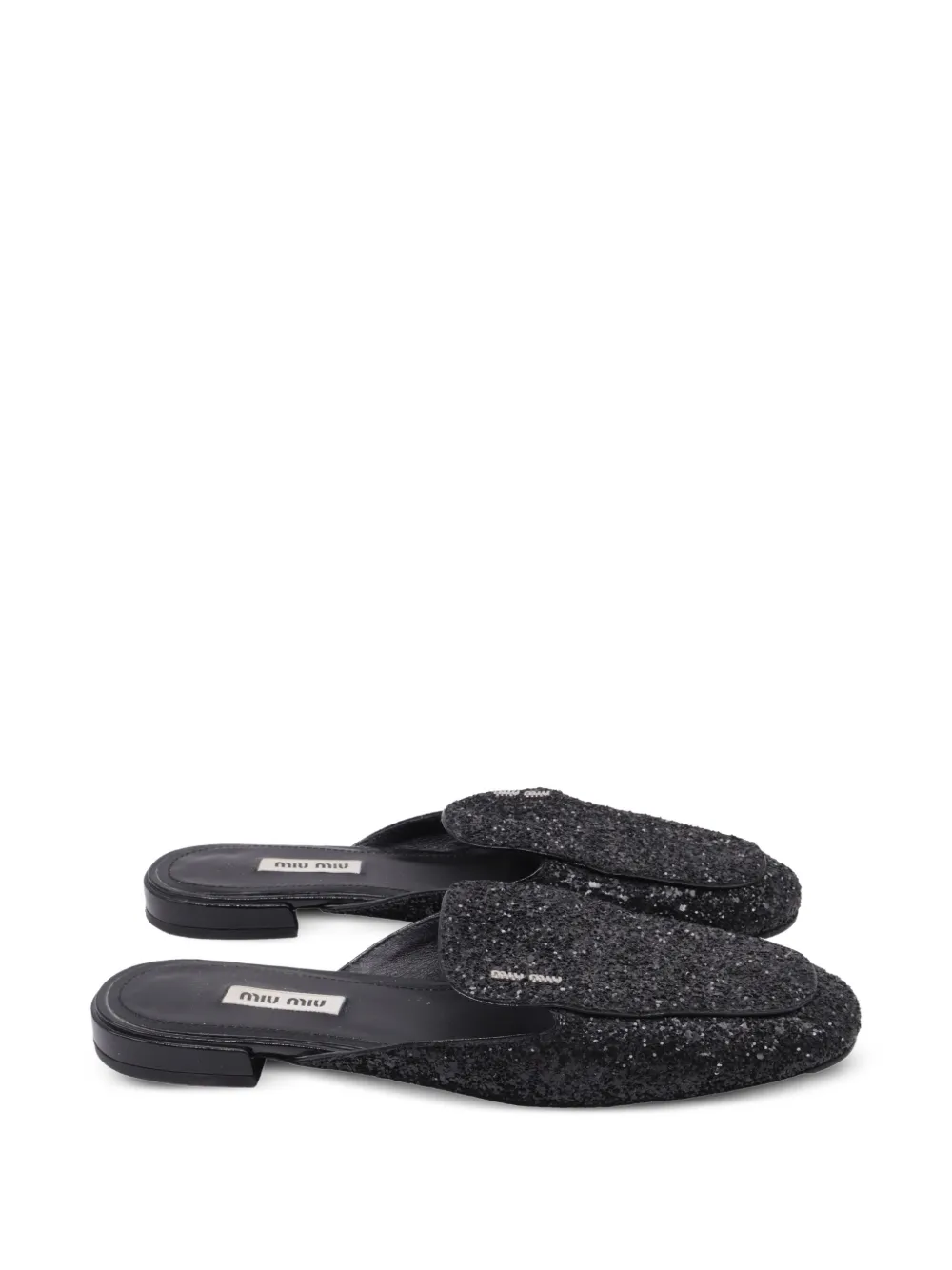 Miu Miu Pre-Owned Mules mit Glitter - Schwarz