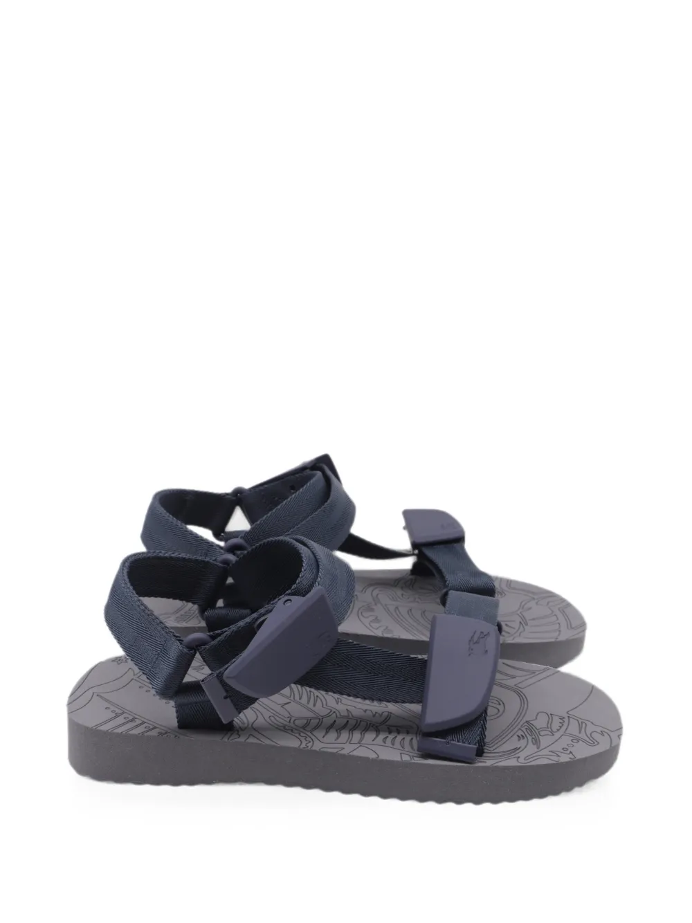 Pre-owned Burberry Trek Slingback Sandals In Blue