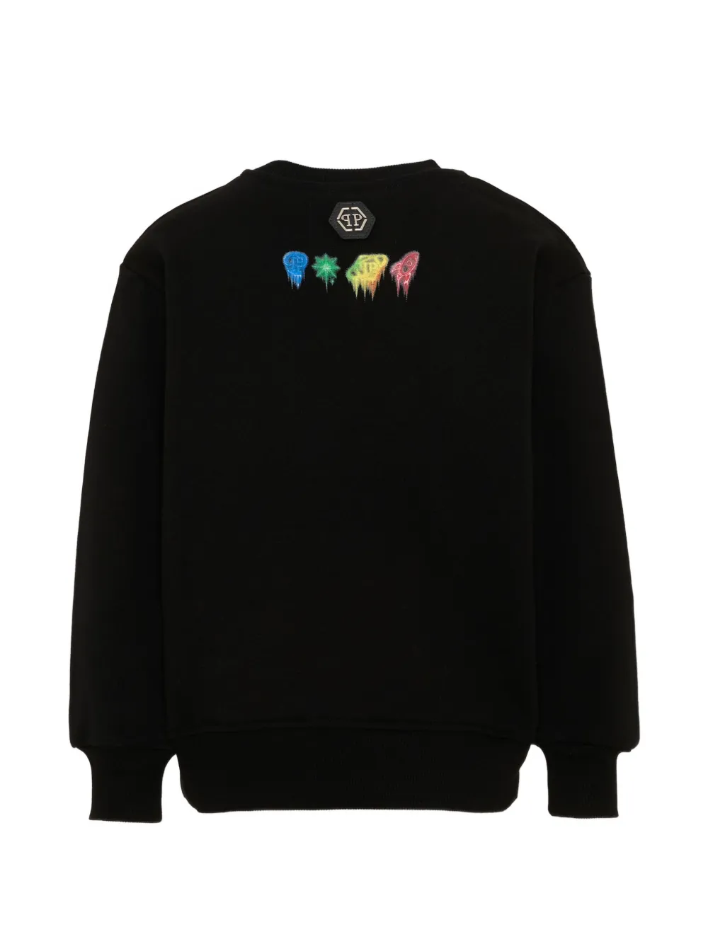 Philipp Plein Junior Sweater met doodskopprint Zwart