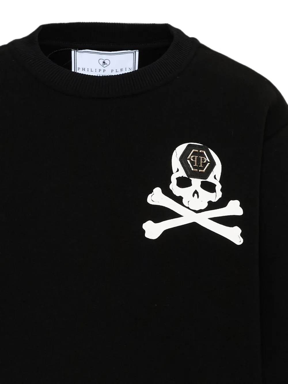 Philipp Plein Junior Sweater met doodskopprint Zwart