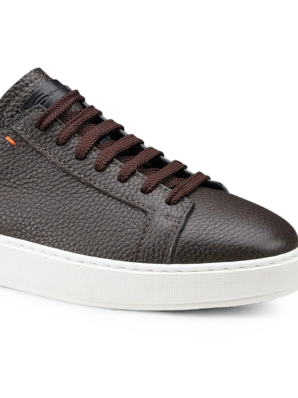 Santoni Clean Icon Mideuce grained-leather sneakers Bruin