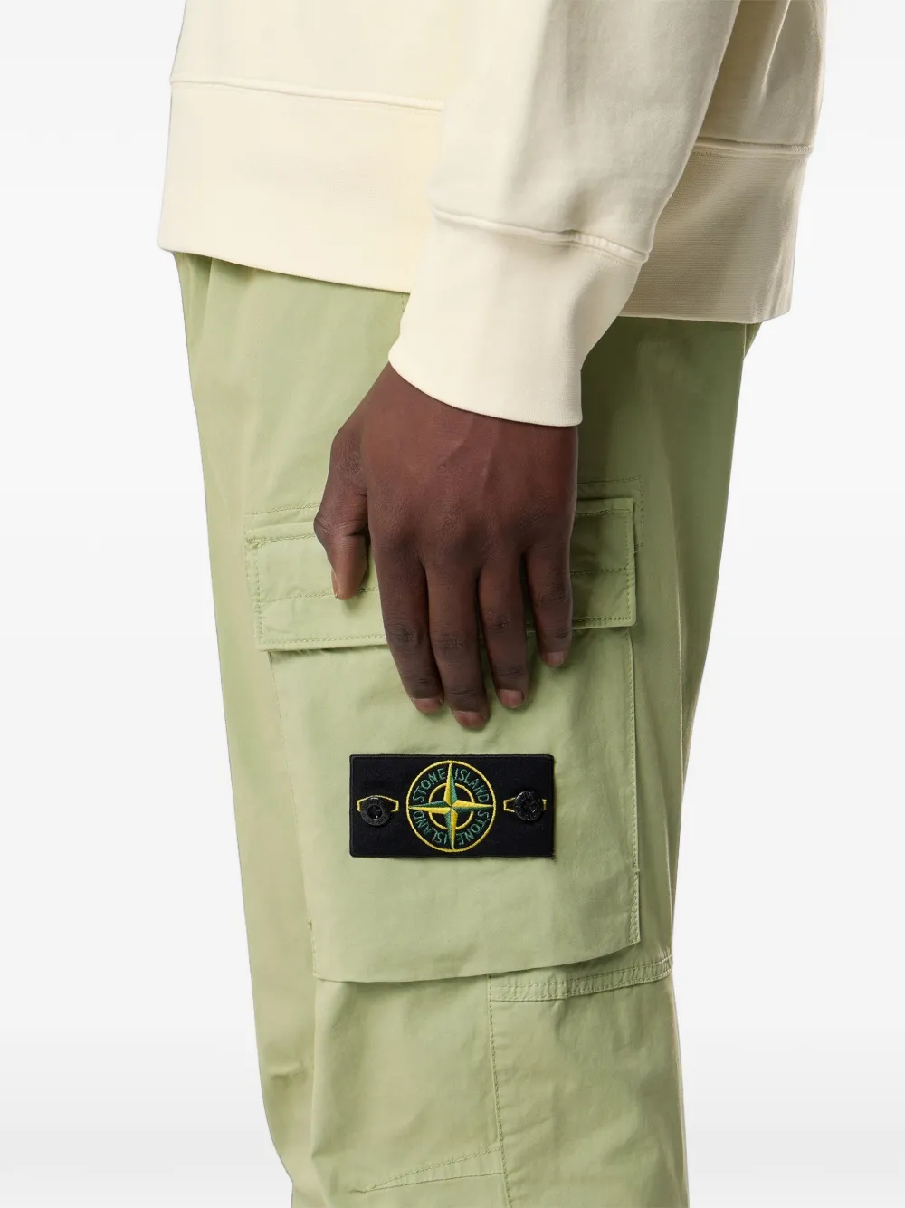 Stone Island Stretch biologische katoenen twill regular-fit cargo broek met toelopende pijpen Groen