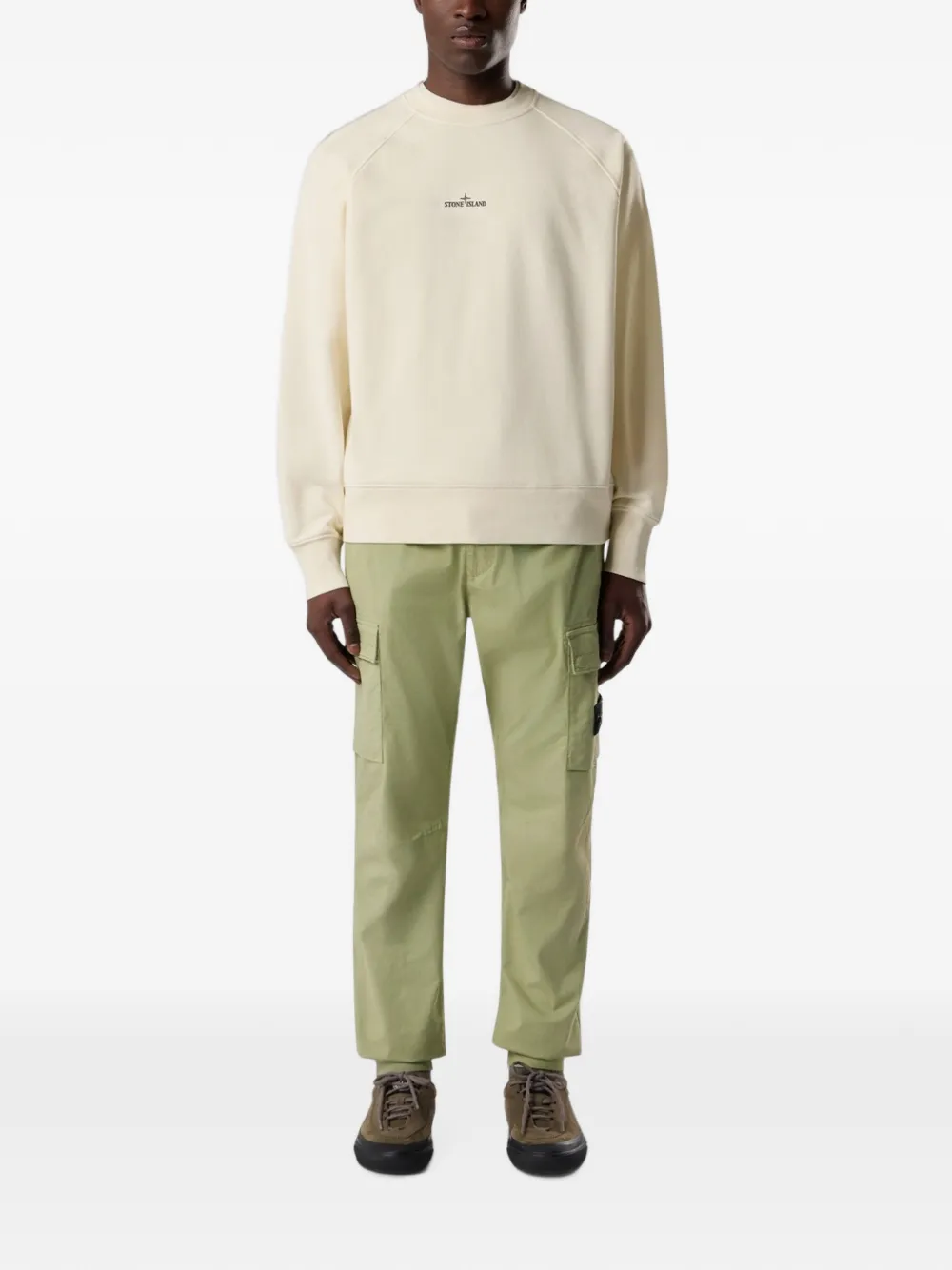 Stone Island Stretch biologische katoenen twill regular-fit cargo broek met toelopende pijpen Groen