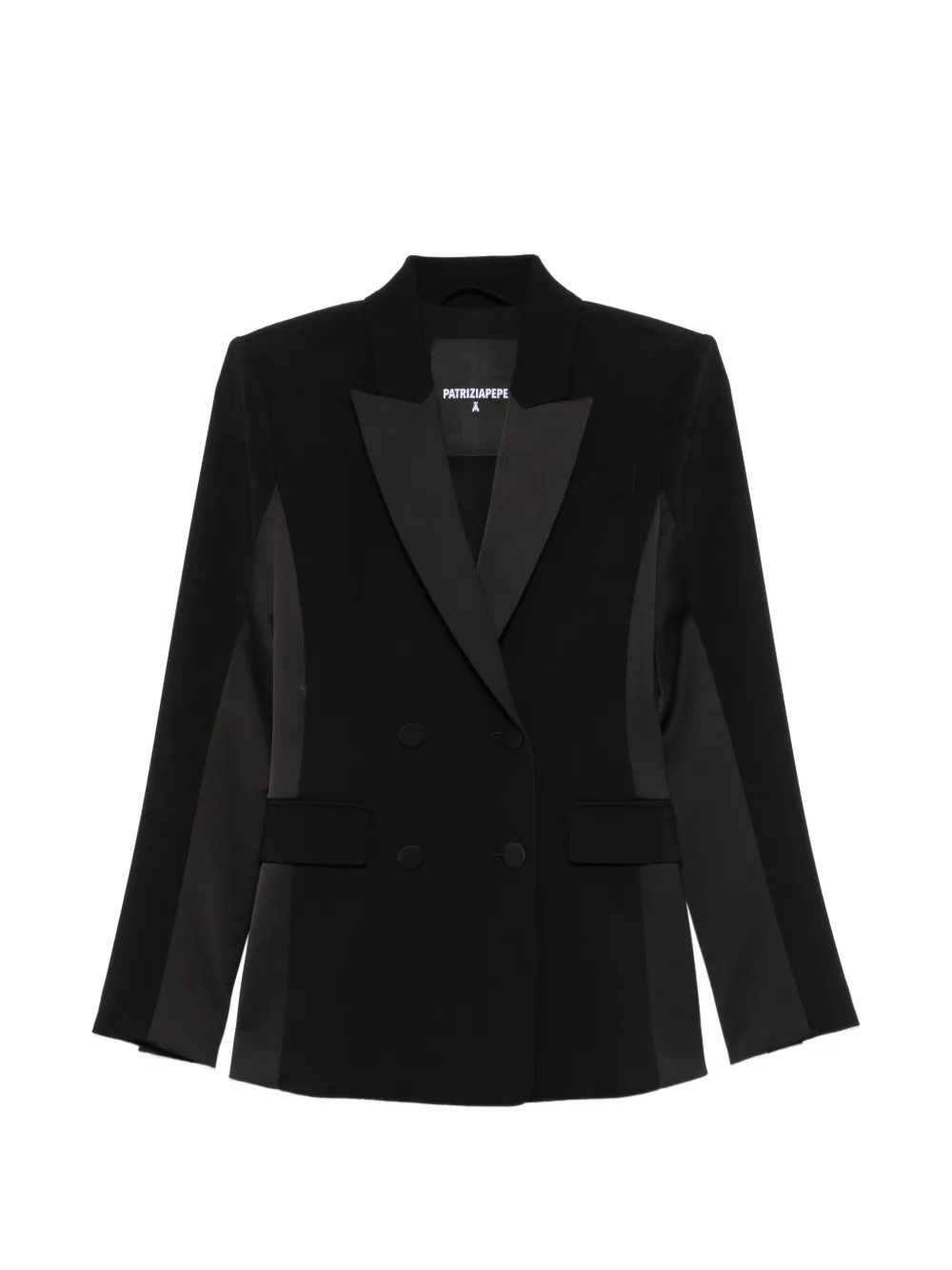 Patrizia Pepe double-breasted crepe blazer - Black