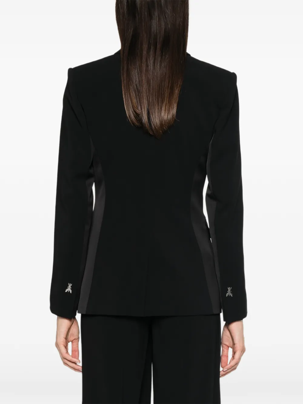 Patrizia Pepe Crêpe blazer met dubbele rij knopen Zwart