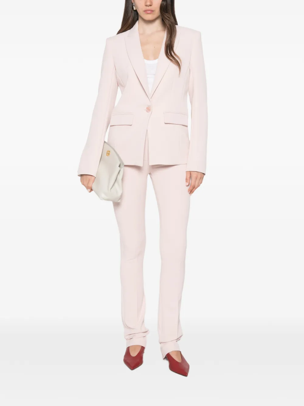 Patrizia Pepe Blazer met enkele rij knopen Roze