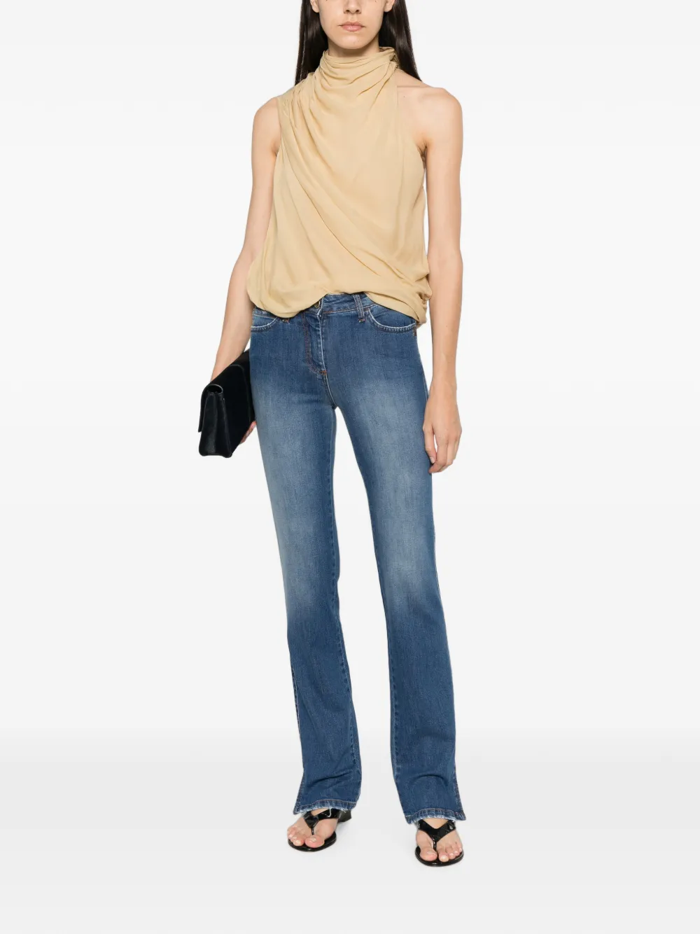 Patrizia Pepe Jeans met split Blauw