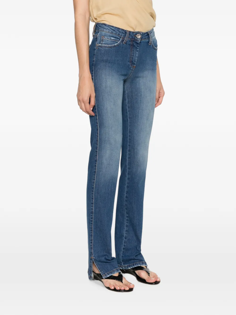 Patrizia Pepe Jeans met split Blauw