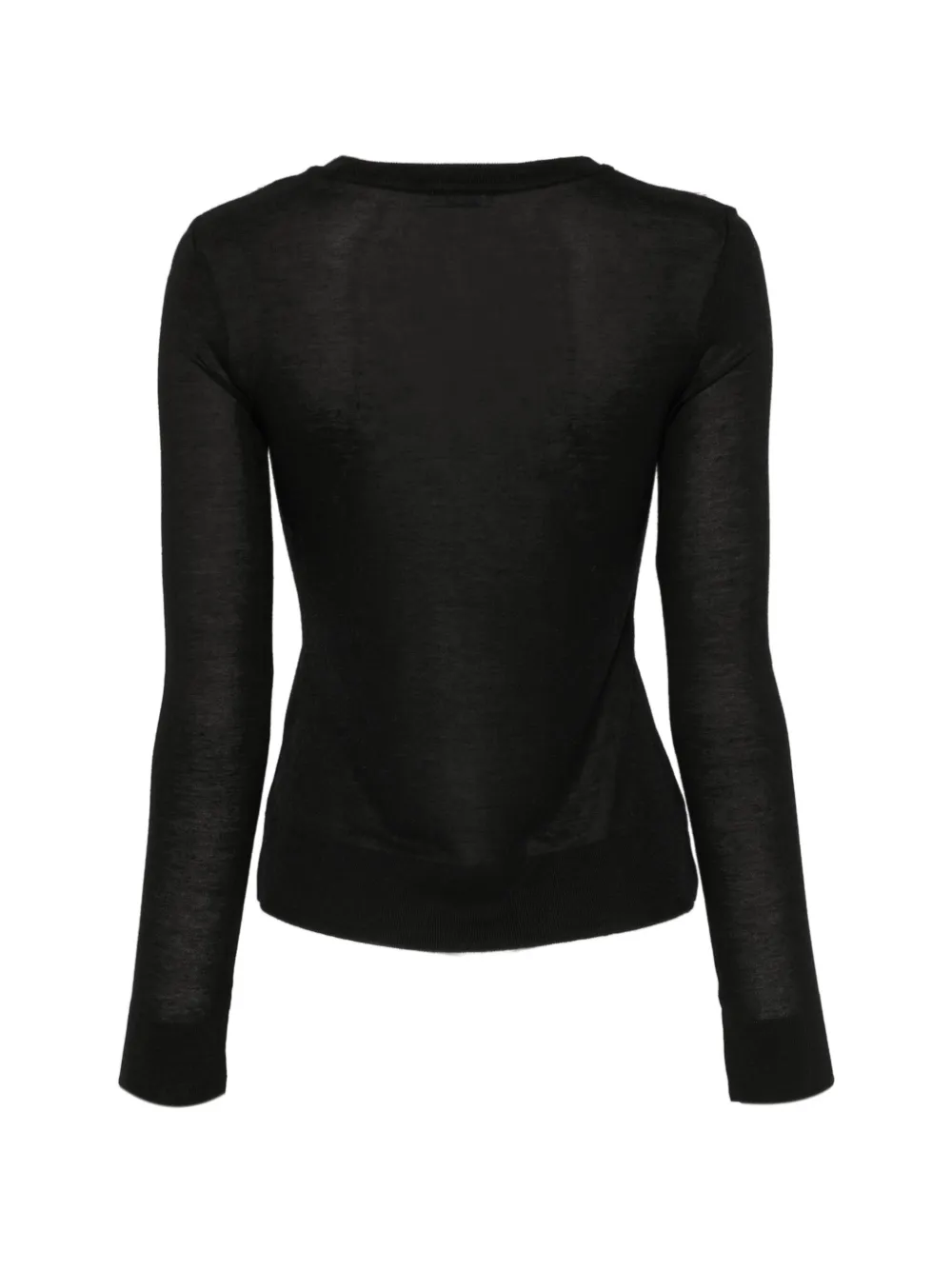 Patrizia Pepe semi-sheer long-sleeve top Zwart