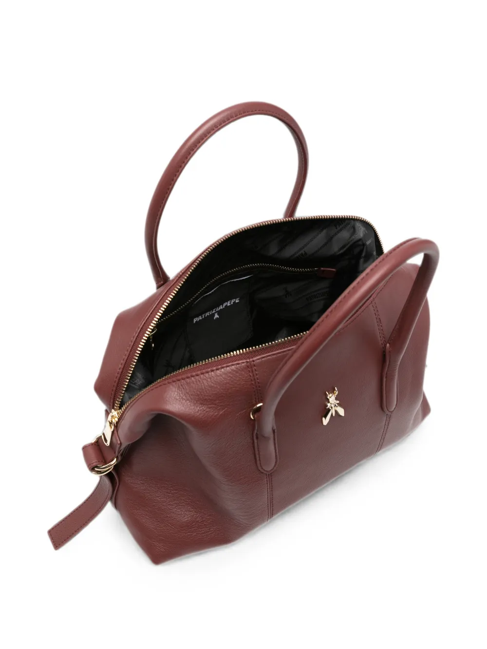 Patrizia Pepe Leren shopper Bruin