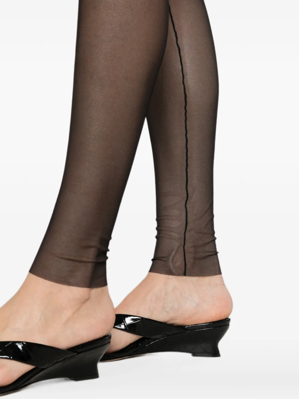 Patrizia Pepe Transparante leggings van tule Zwart