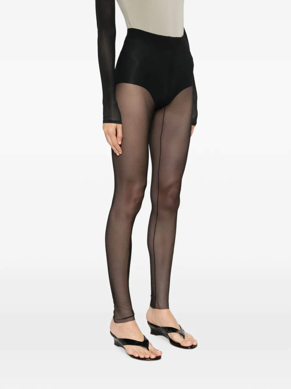 Patrizia Pepe Transparante leggings van tule Zwart
