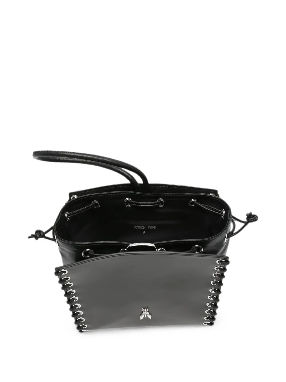 Patrizia Pepe Leren clutch met veters Zwart