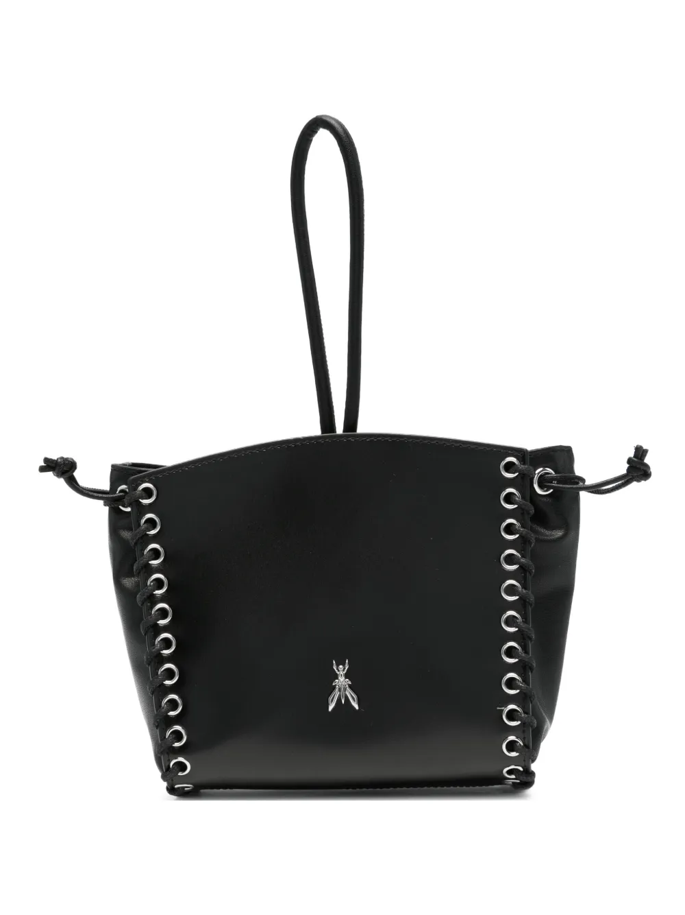 Patrizia Pepe lace-up leather clutch bags - Nero