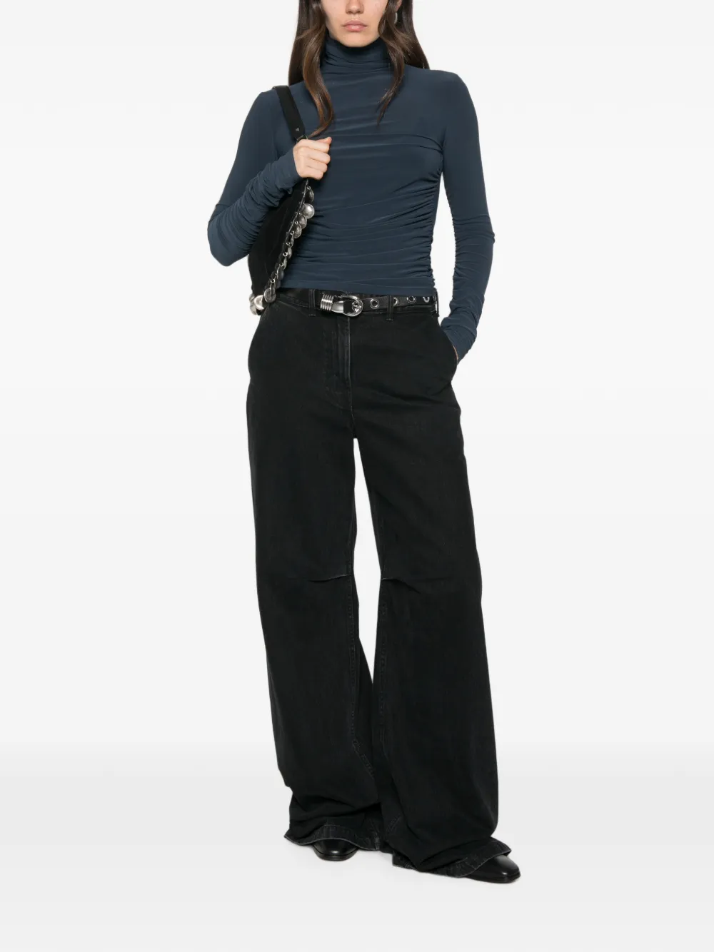 Patrizia Pepe Gedrapeerde top met col Blauw