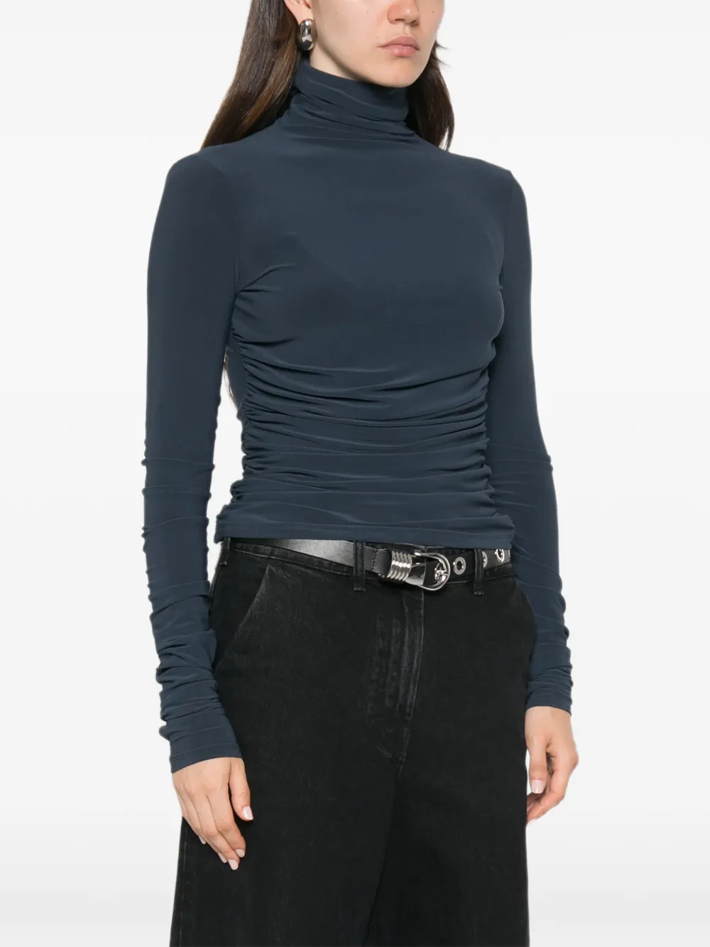 Patrizia Pepe Gedrapeerde top met col Blauw