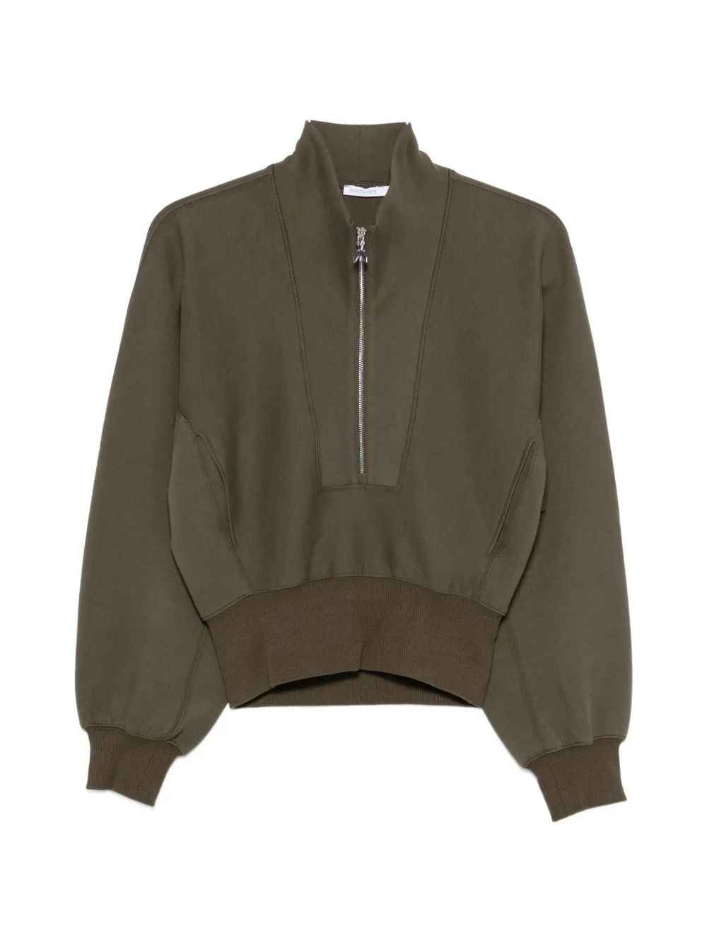 Patrizia Pepe Quarter-zip Scuba Sweatshirt In Green