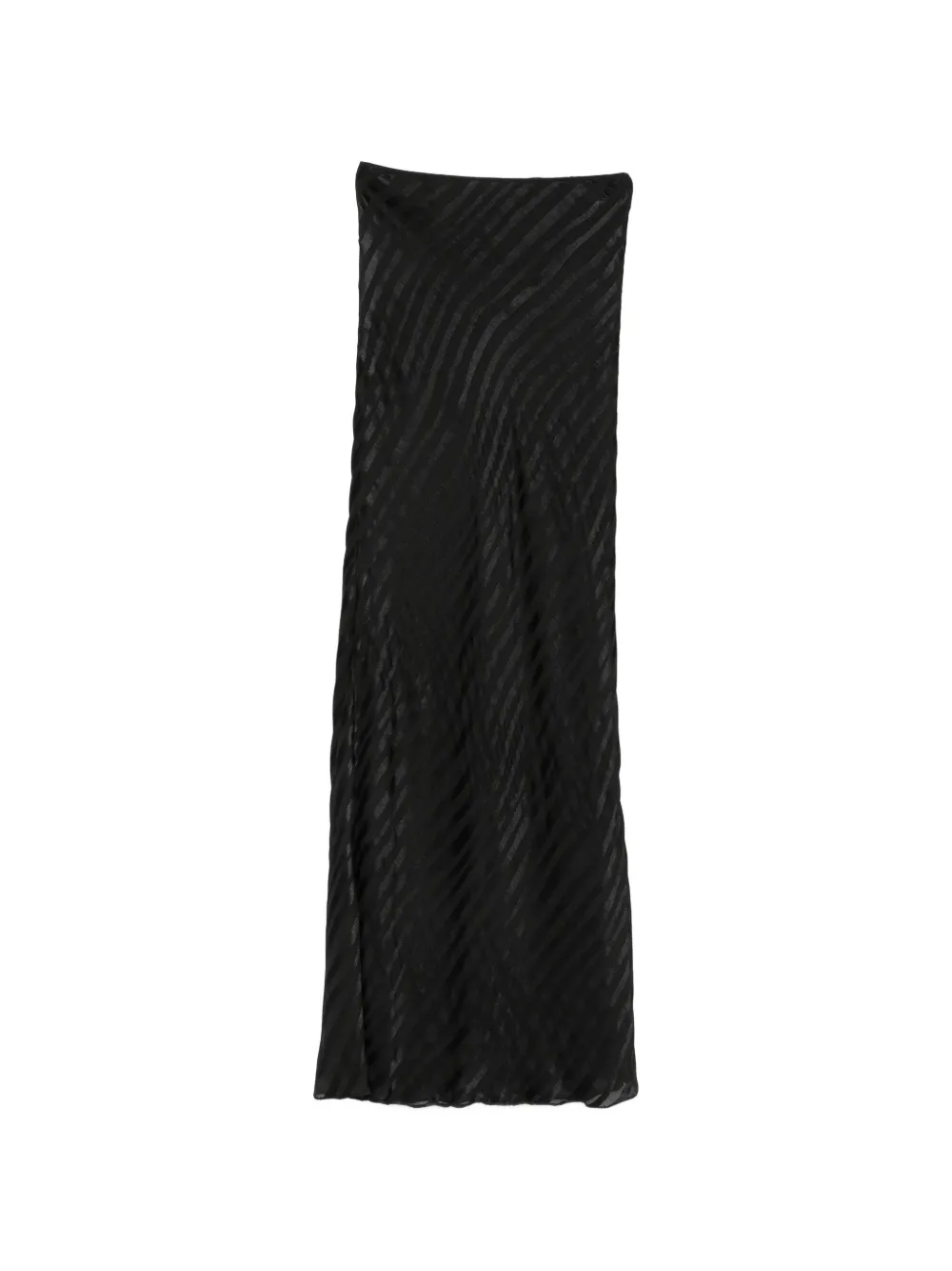 Patrizia Pepe Diagonal-stripe Maxi Skirt In Black