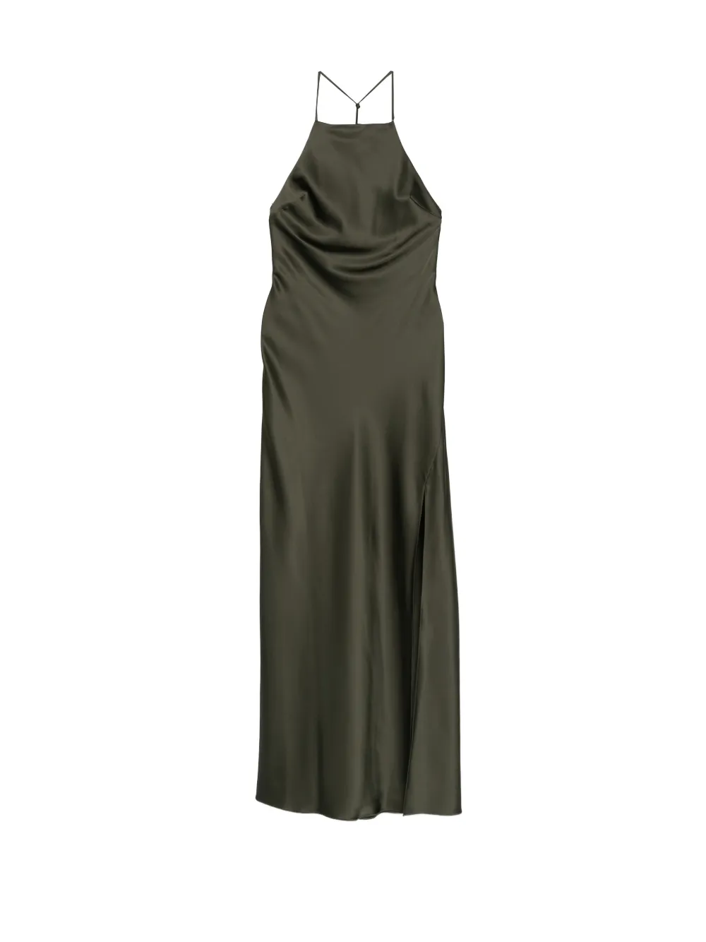 Patrizia Pepe satin halterneck dress - Green
