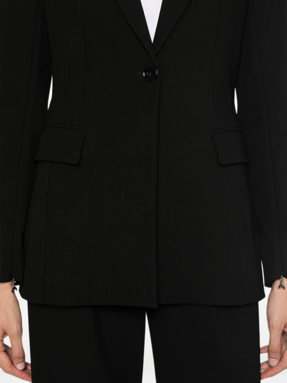 Patrizia Pepe slim-fit stretch blazer Zwart