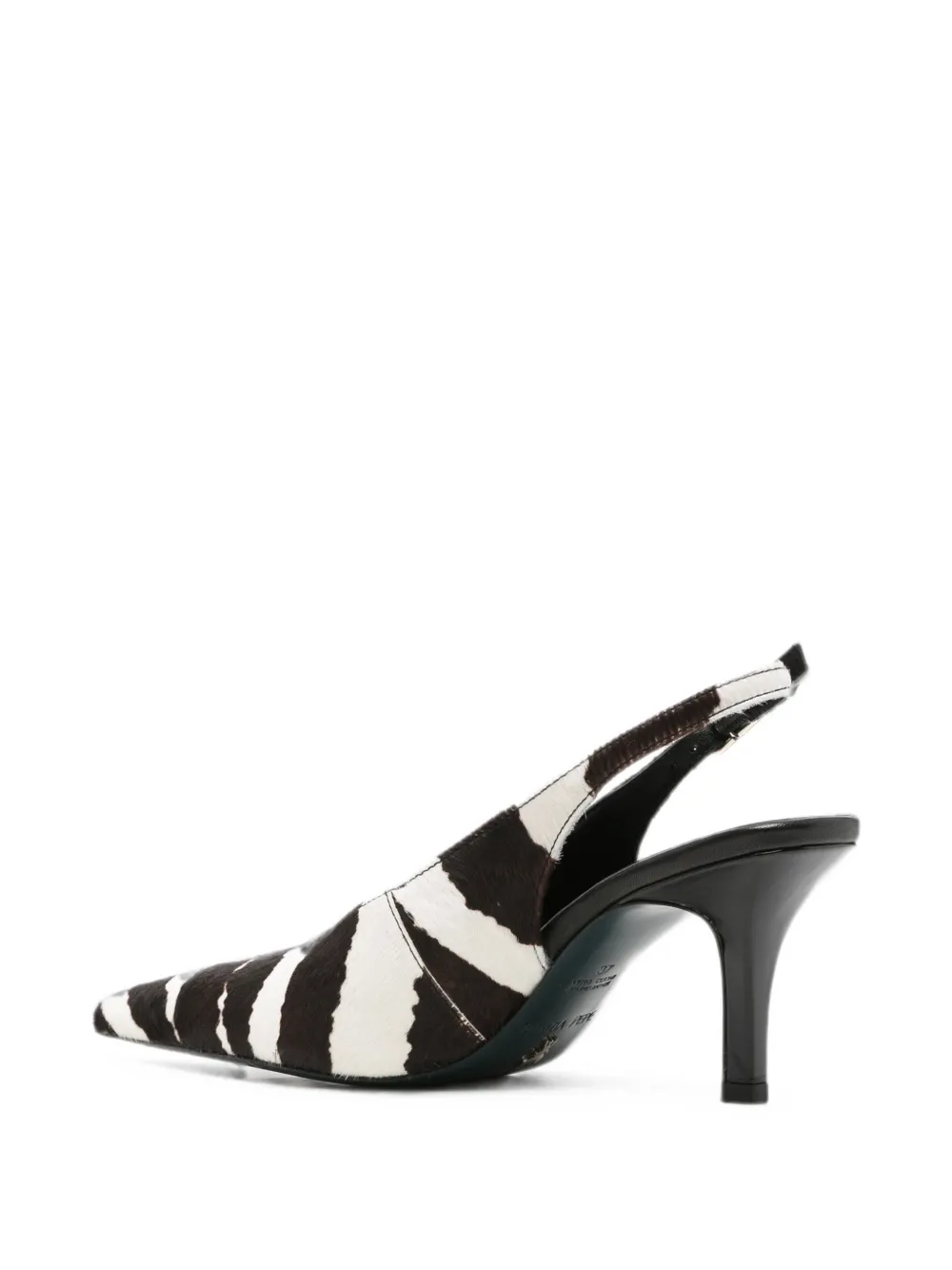Patrizia Pepe zebra-print leather slingback pumps Zwart
