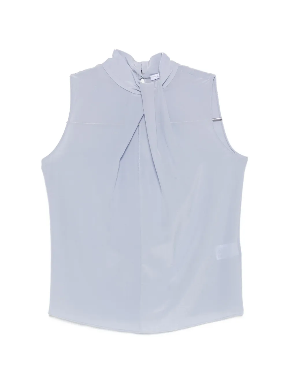 Patrizia Pepe High-neck Pleat-detail Blouse In Black