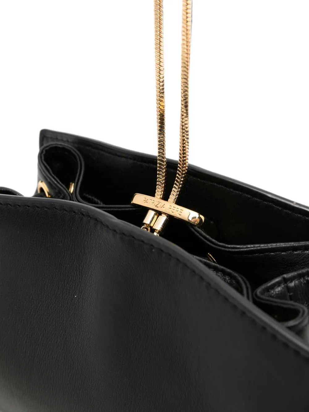 Patrizia Pepe Clutch met logoplakkaat Zwart