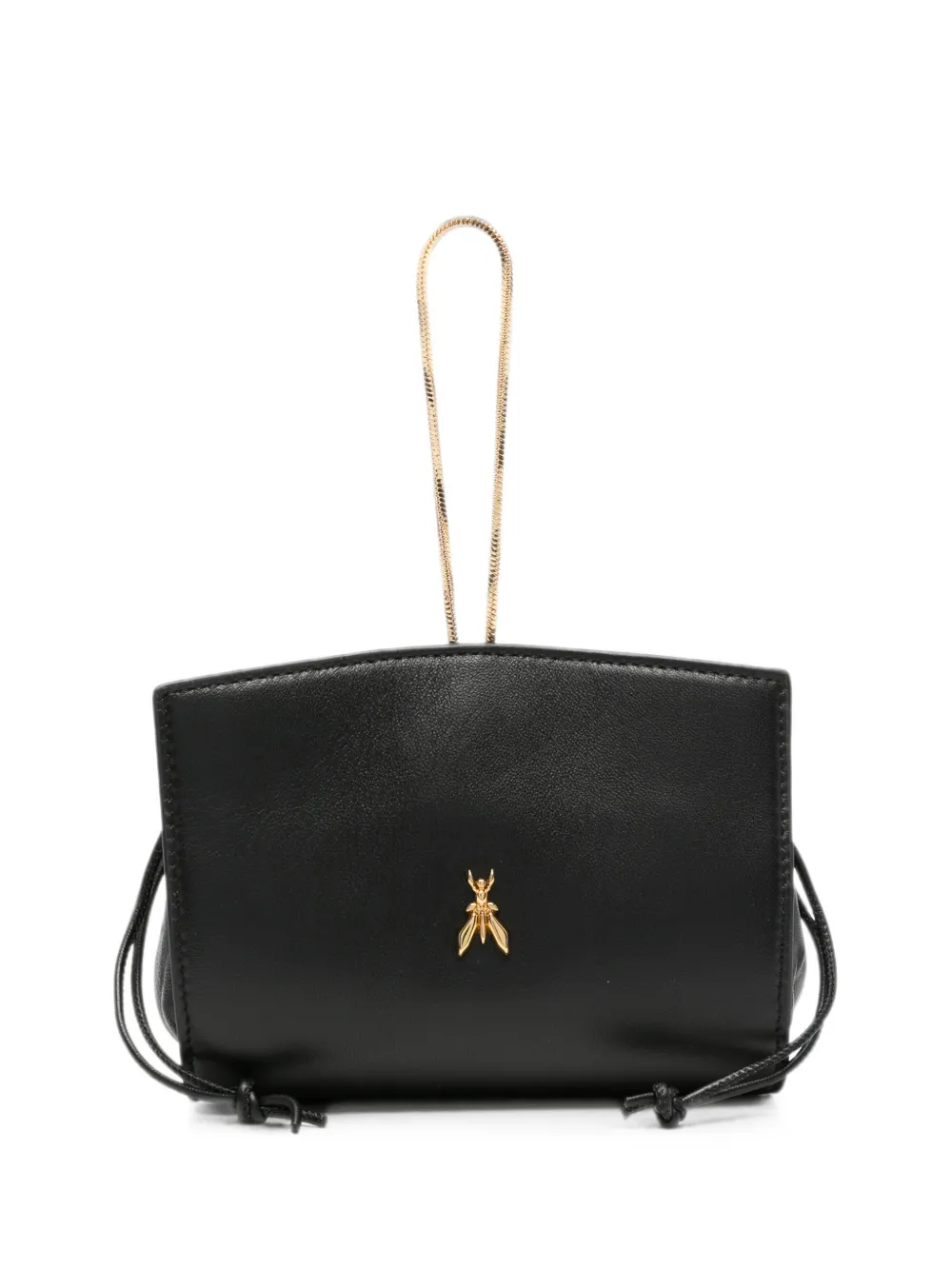 Patrizia Pepe logo-plaque drawstring clutch bag - Nero