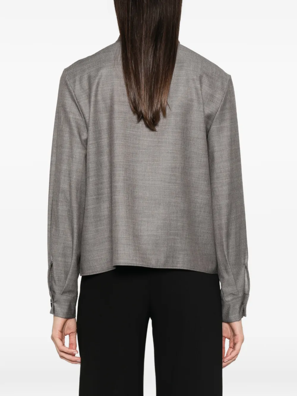 Patrizia Pepe button-detail high-neck blouse Grijs