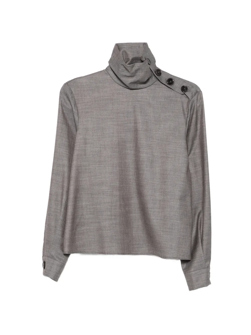 Patrizia Pepe button-detail high-neck blouse - Grigio