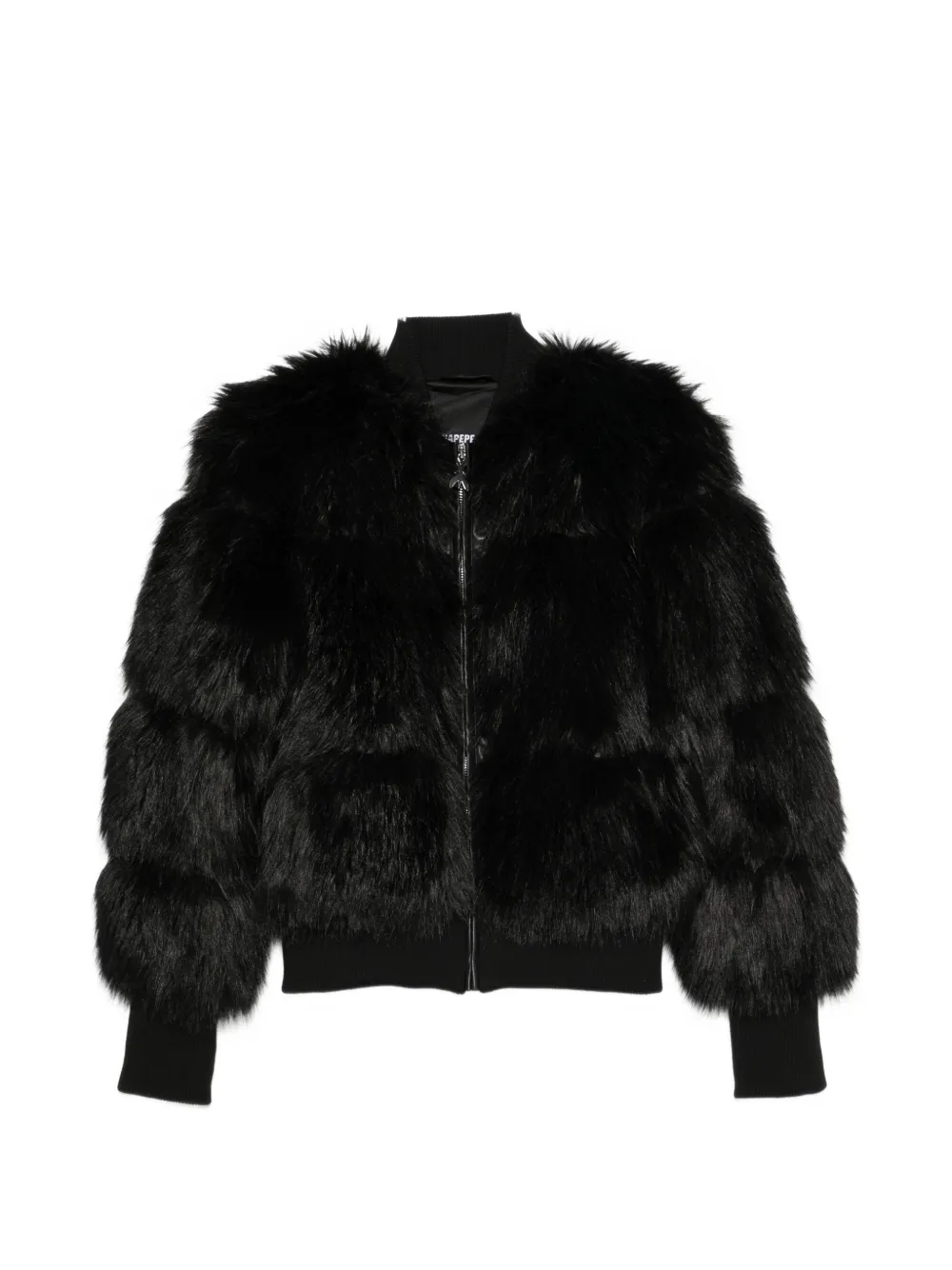 Patrizia Pepe Faux-fur Bomber Jacket In Black