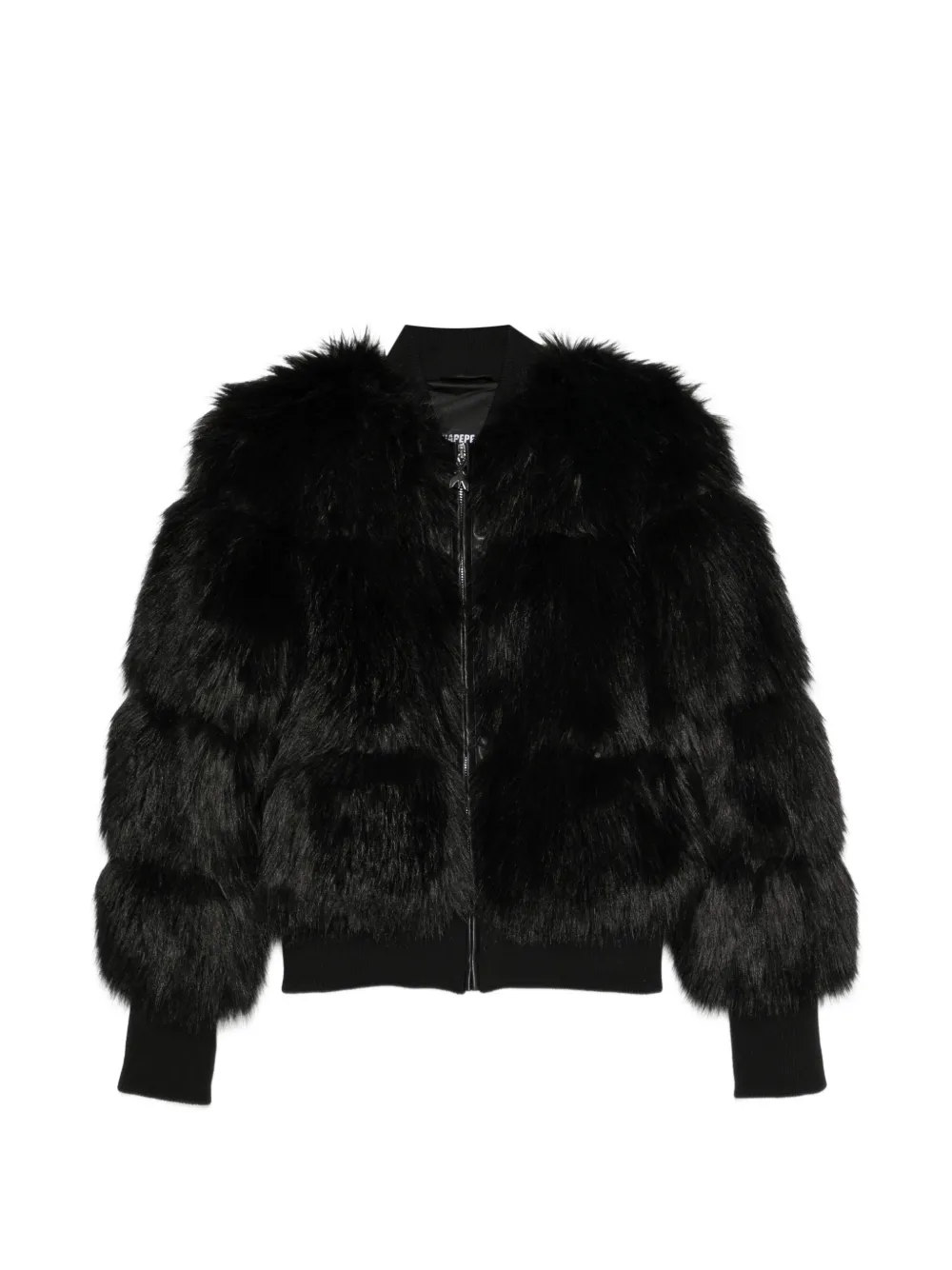 Patrizia Pepe faux-fur bomber jacket - Schwarz