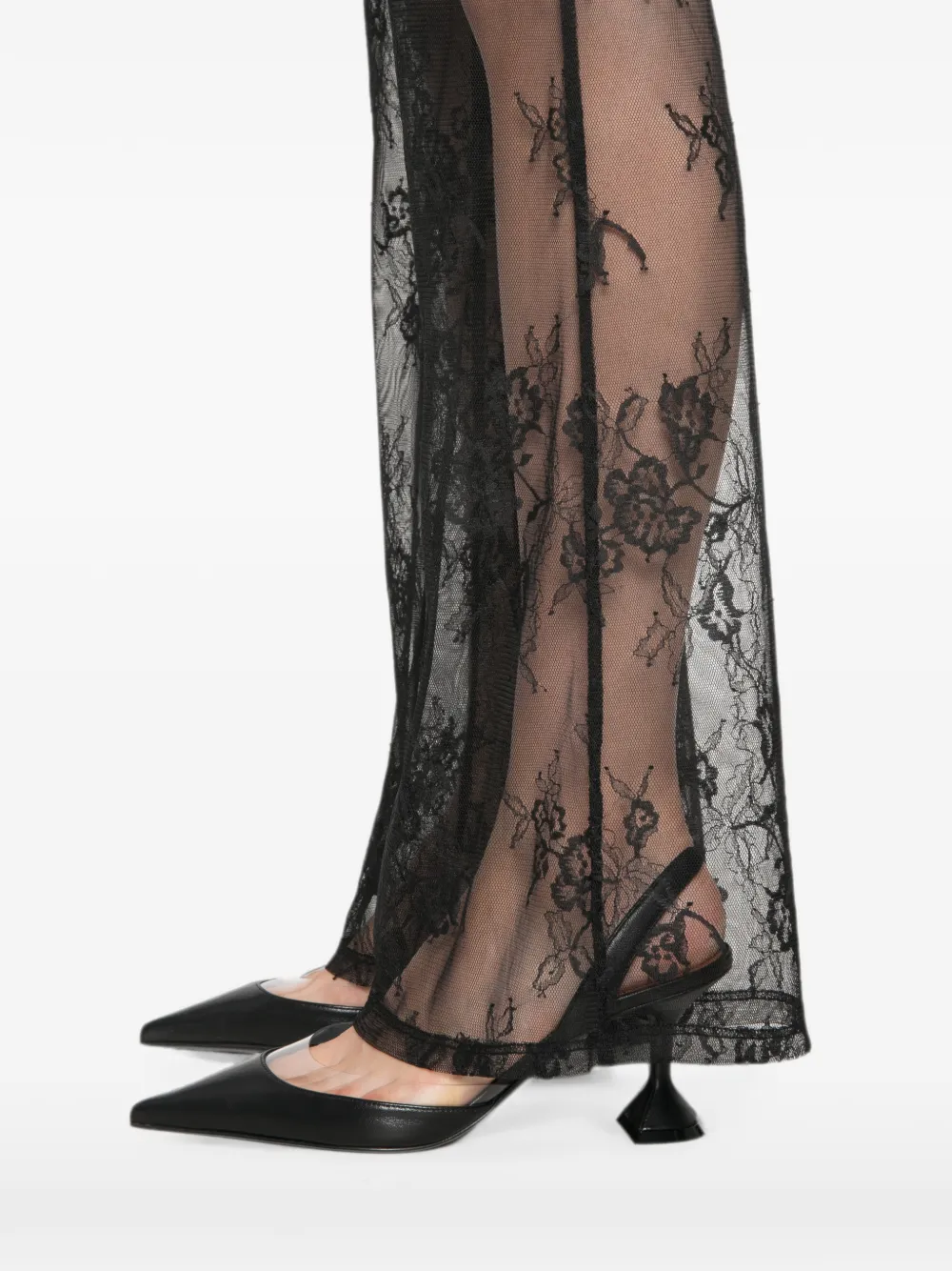 Patrizia Pepe flared lace trousers Zwart