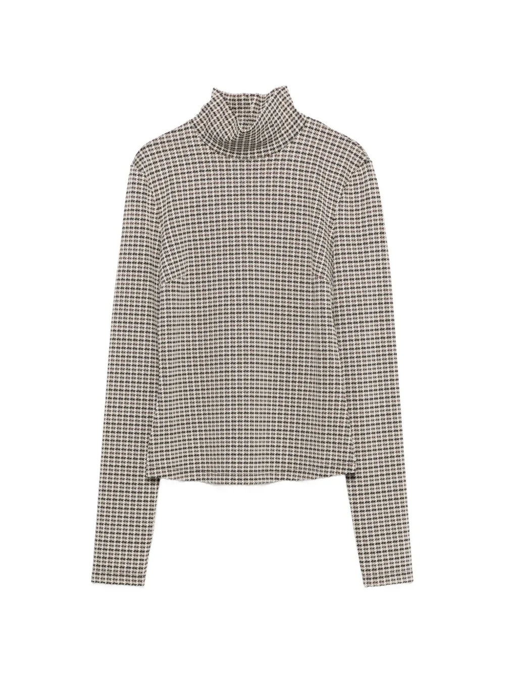 Patrizia Pepe micro-check high-neck top - Nude