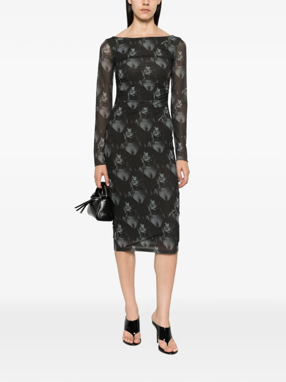 Patrizia Pepe Mini-jurk met grafische print Groen