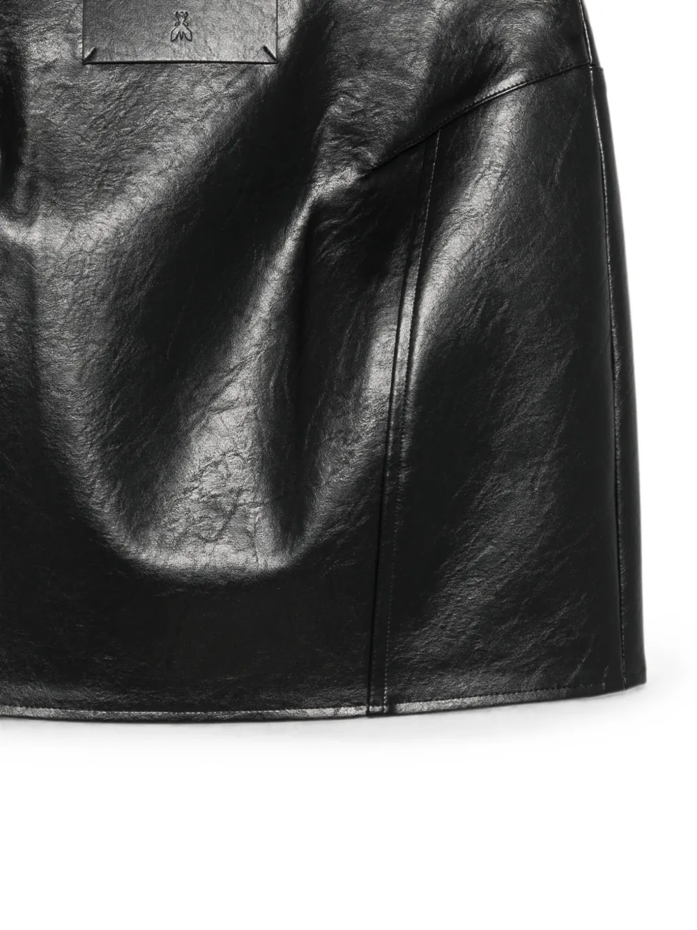 Patrizia Pepe logo-patch coated skirt Zwart