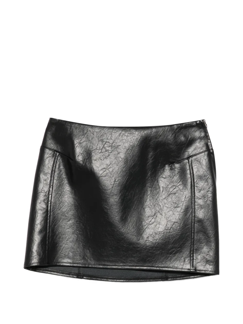Patrizia Pepe logo-patch coated skirt Zwart